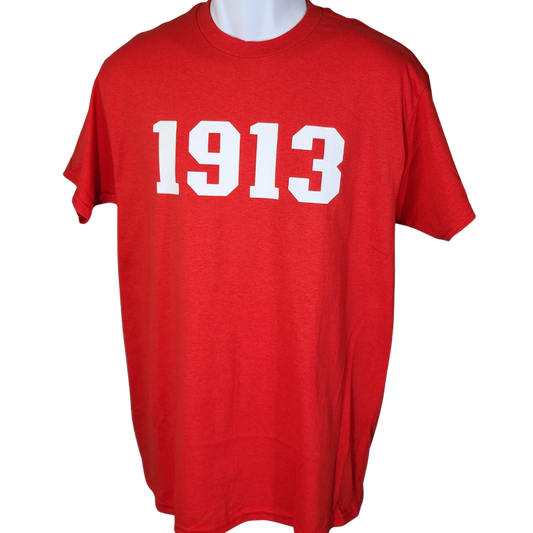  Bold white 1913 Red Short Sleeve T-Shirt