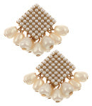 Silver Pearl Drop Statement Earrings
