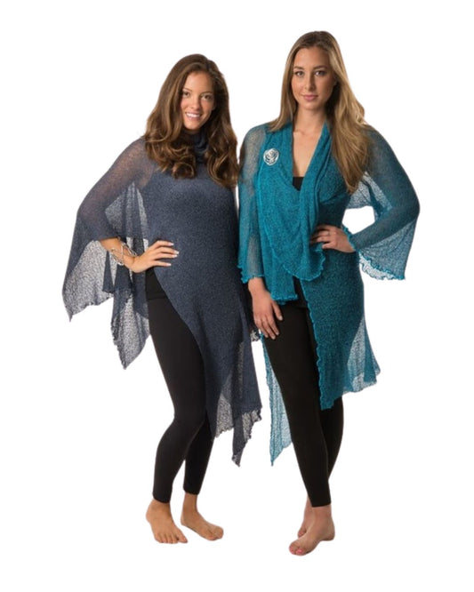 Asymmetrical Sheer Poncho Top – Multiple Colors