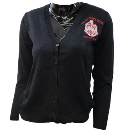 Delta Sigma Theta Black Classic Cardigan Sweater