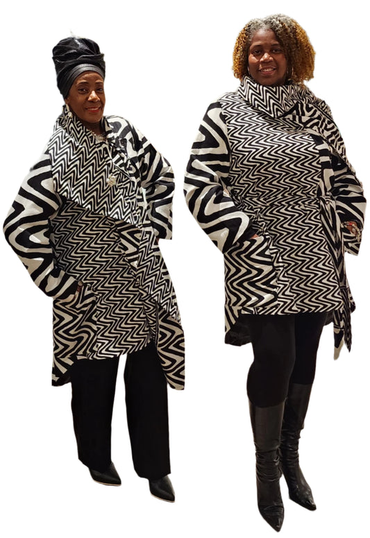 Black And White African Print Twill Jacket20250222-194809