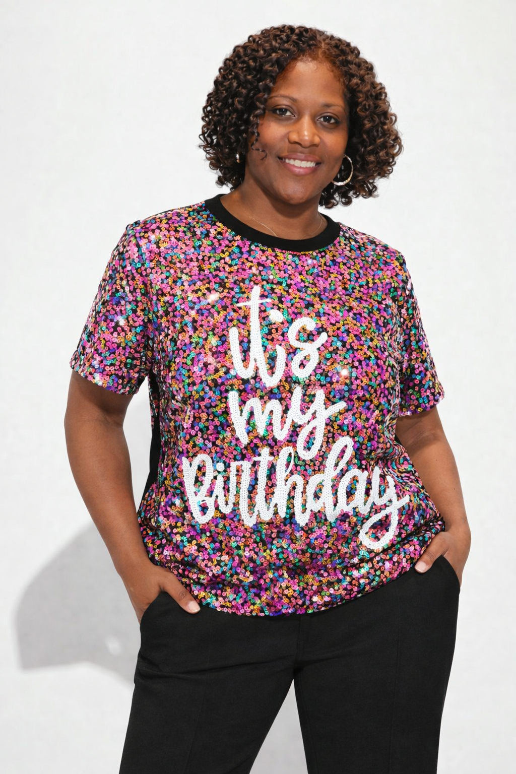 “It’s My Birthday” Multicolor Sequin Birthday Shirt