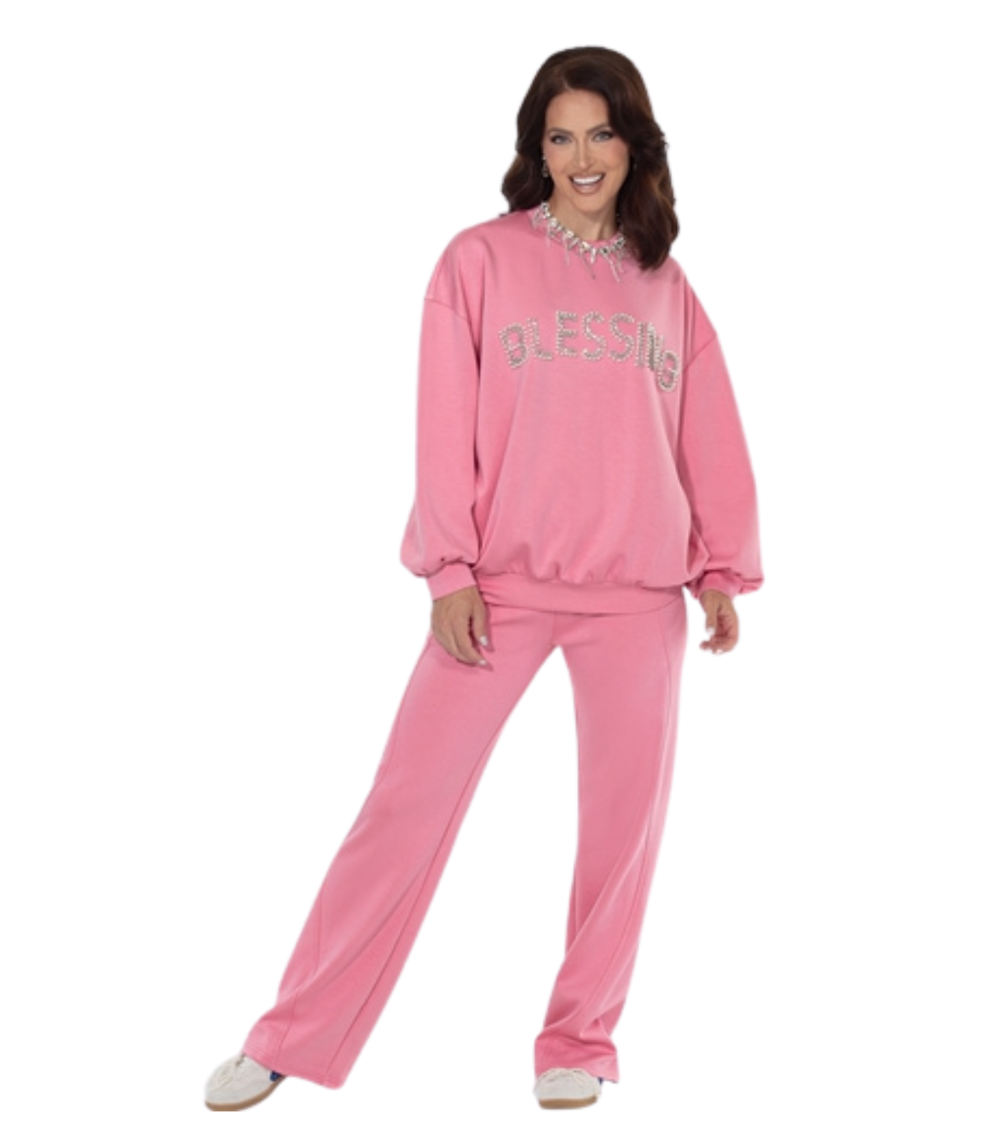 Pink “Blessing” 2-Piece Pant Set