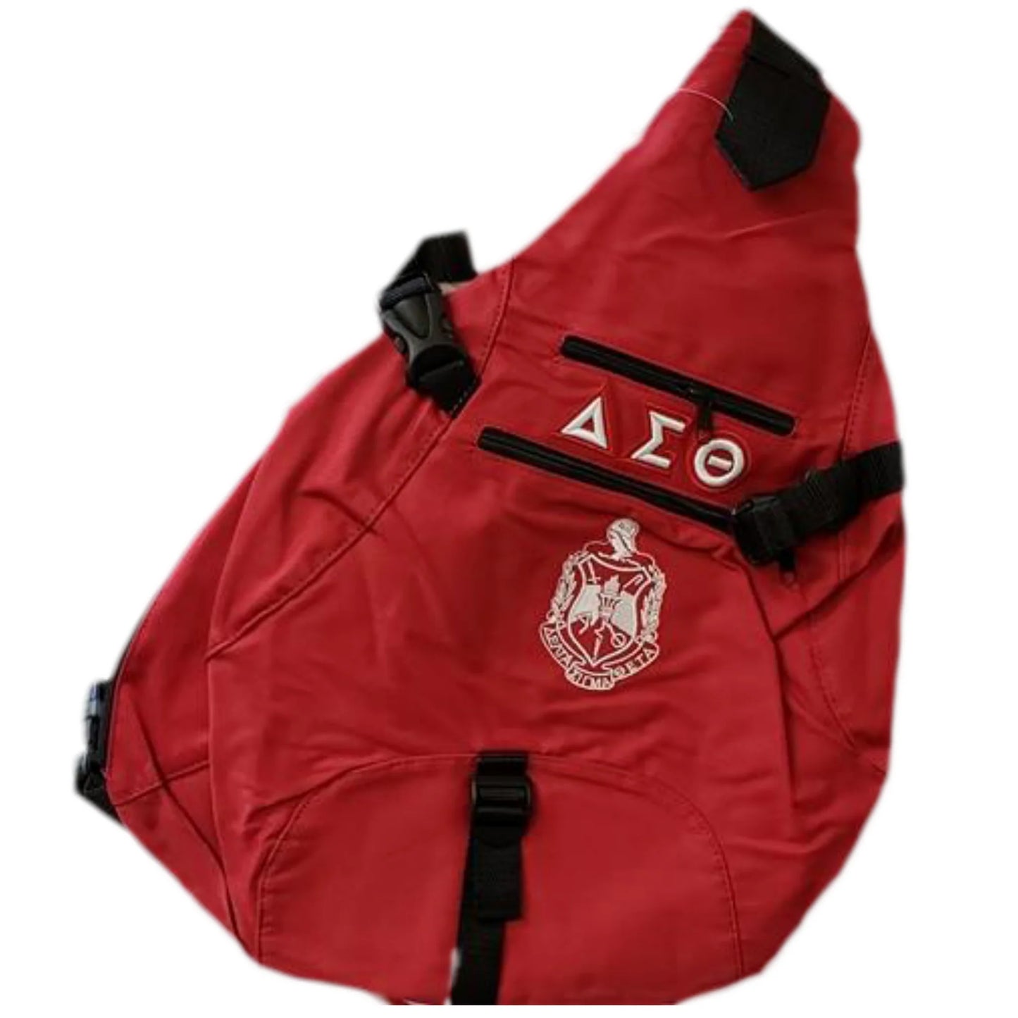 Red Delta Sigma Theta® Embroidered Sling Bag