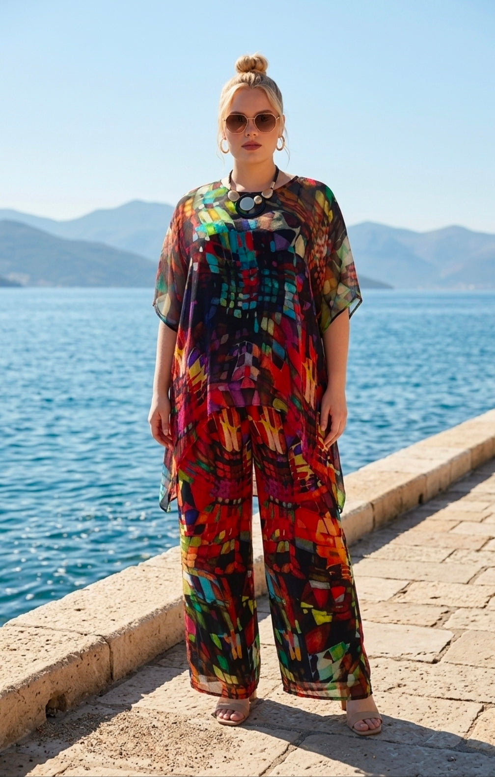 Abstract Multicolor Tunic Pant Set | 5 GRANDS Boutique