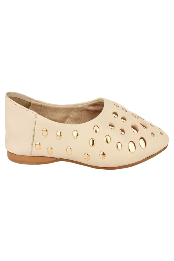 Copper Blush Studded Flat