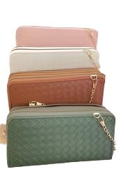 Crossbody/Wristlet purse with gold chain variety of colors. Black, pink, white, brown and olive