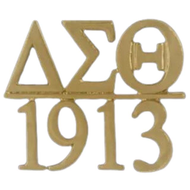 Delta Sigma Theta 1913 Chapter bar lapel pin in gold.