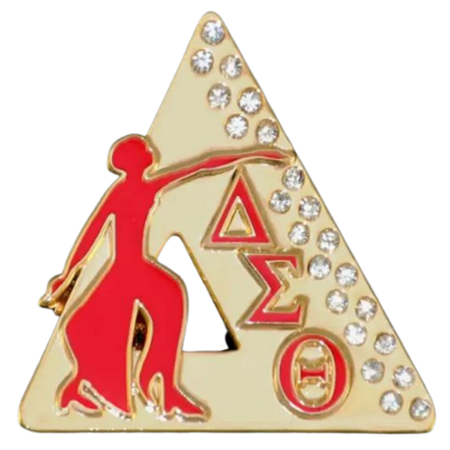DST Founding Jewels Lapel Pin Gold With Clear Stones