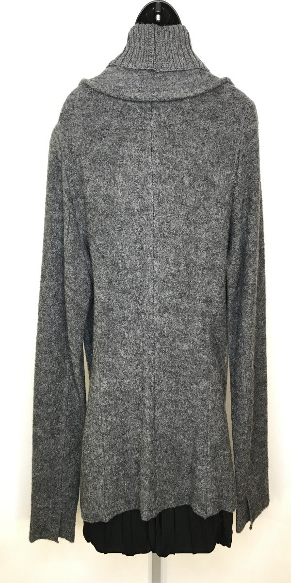 Charcoal Grey Wool Jacket With Belt