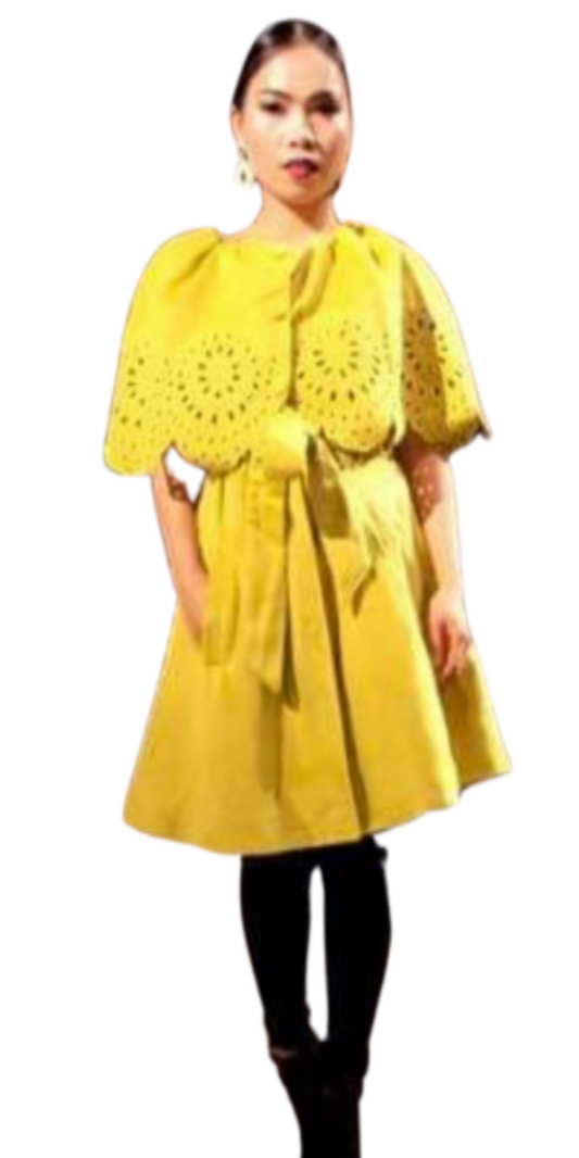 Mustard Capelet coat/dress