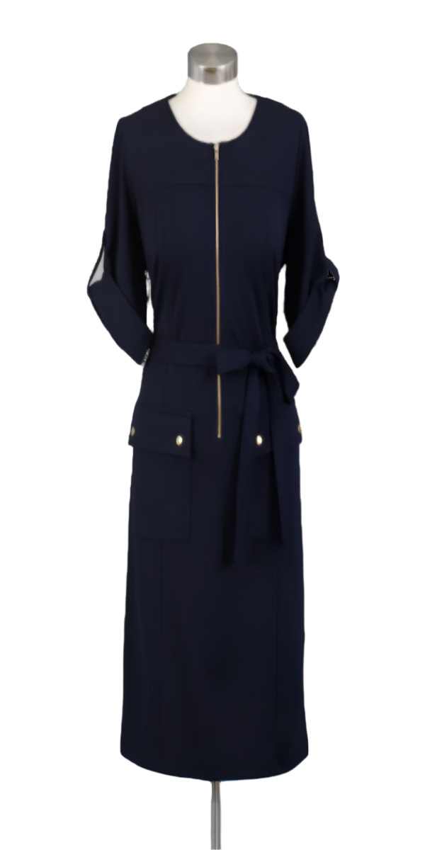 Navy short sleeve dress
