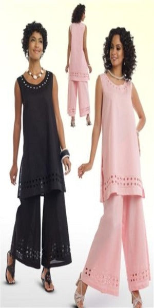 Two Piece Split Tunic and wide leg pant set