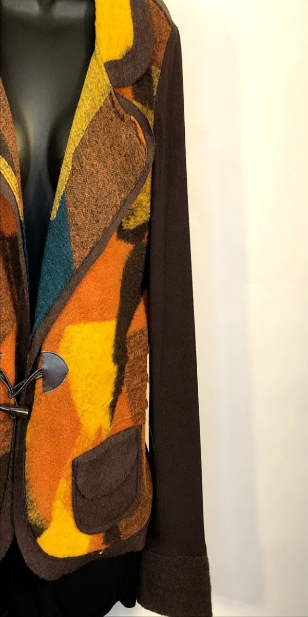 Brown Orange and Mustard Sweater jacket