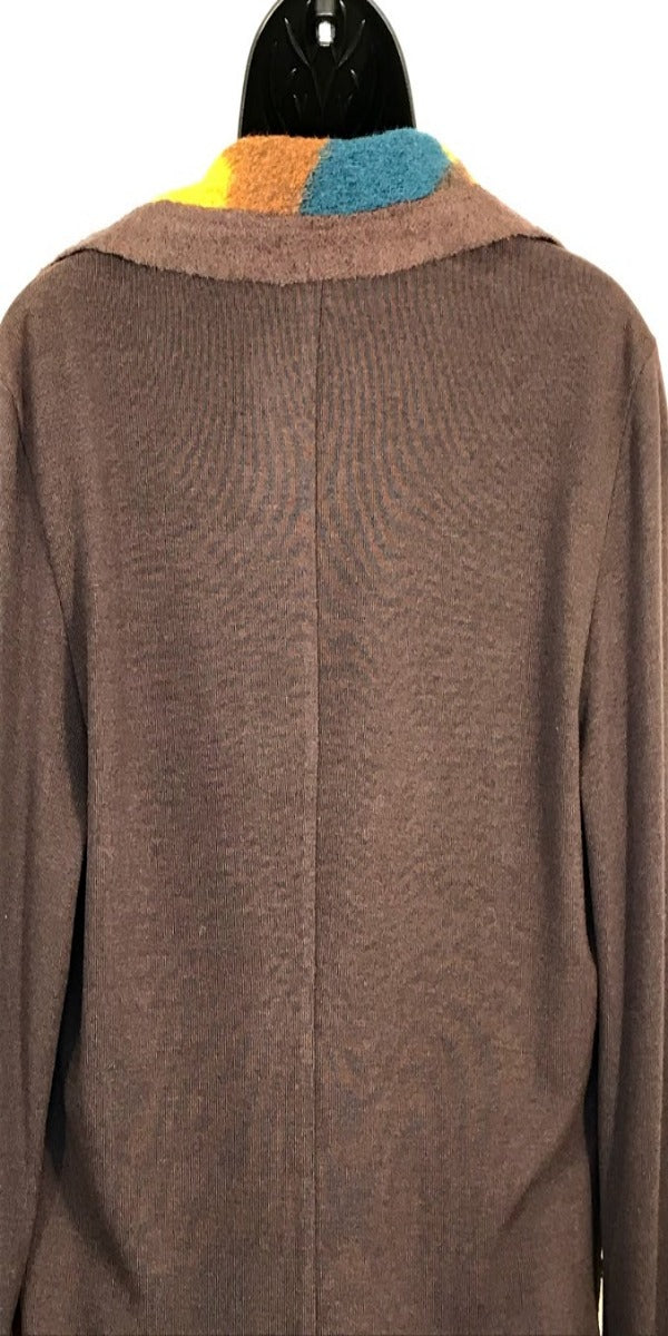 Brown Orange and Mustard Sweater Jacket