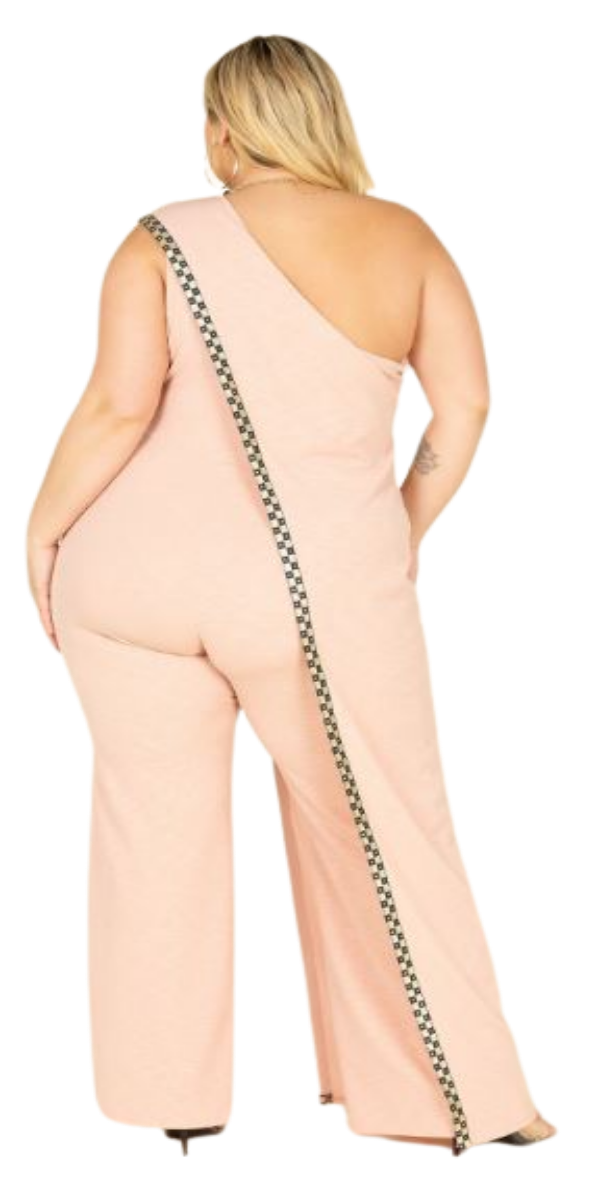 Pink One Shoulder Jumpsuit