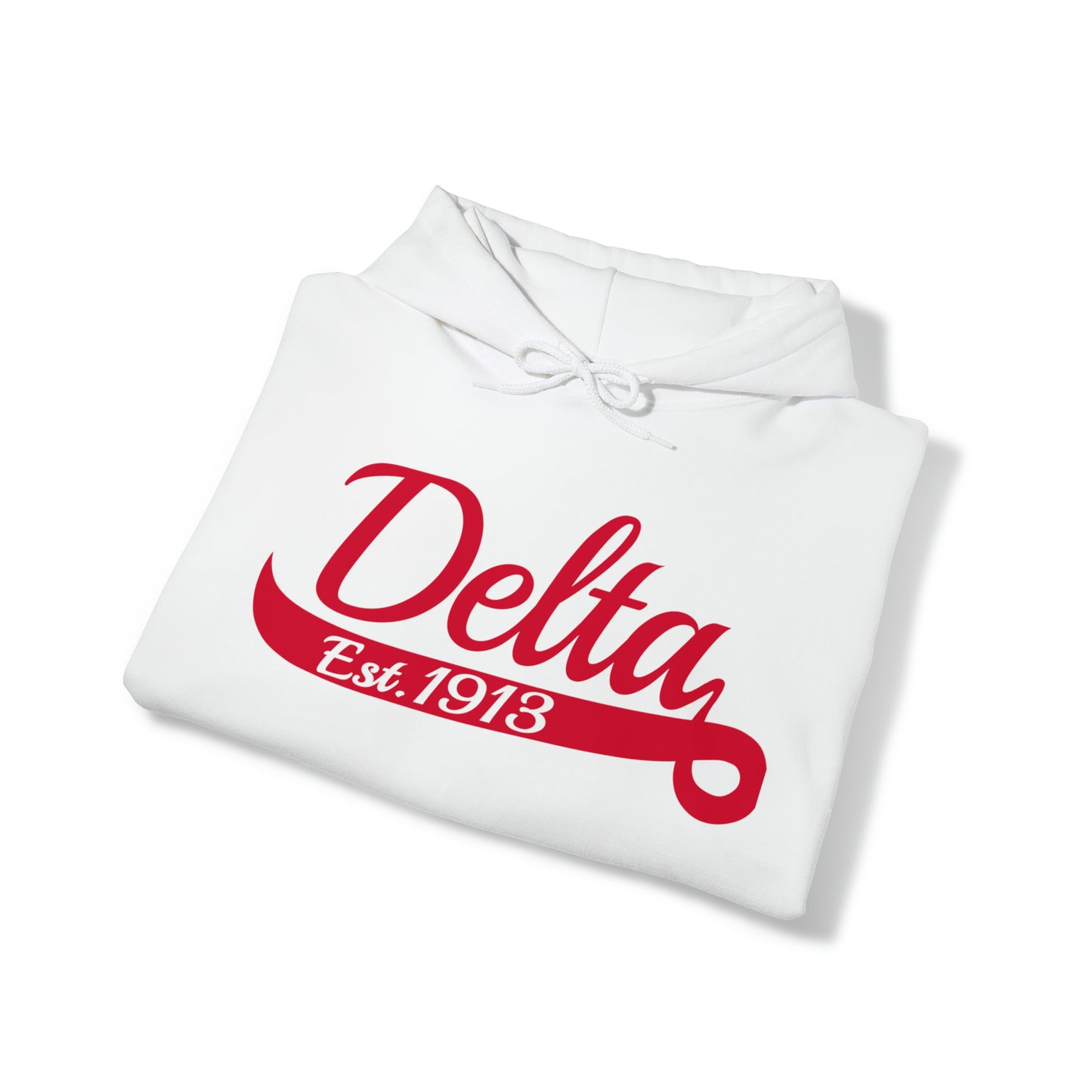 Delta Est.1913 Heavy Blend Hooded Sweatshirt White Delta Sigma Theta