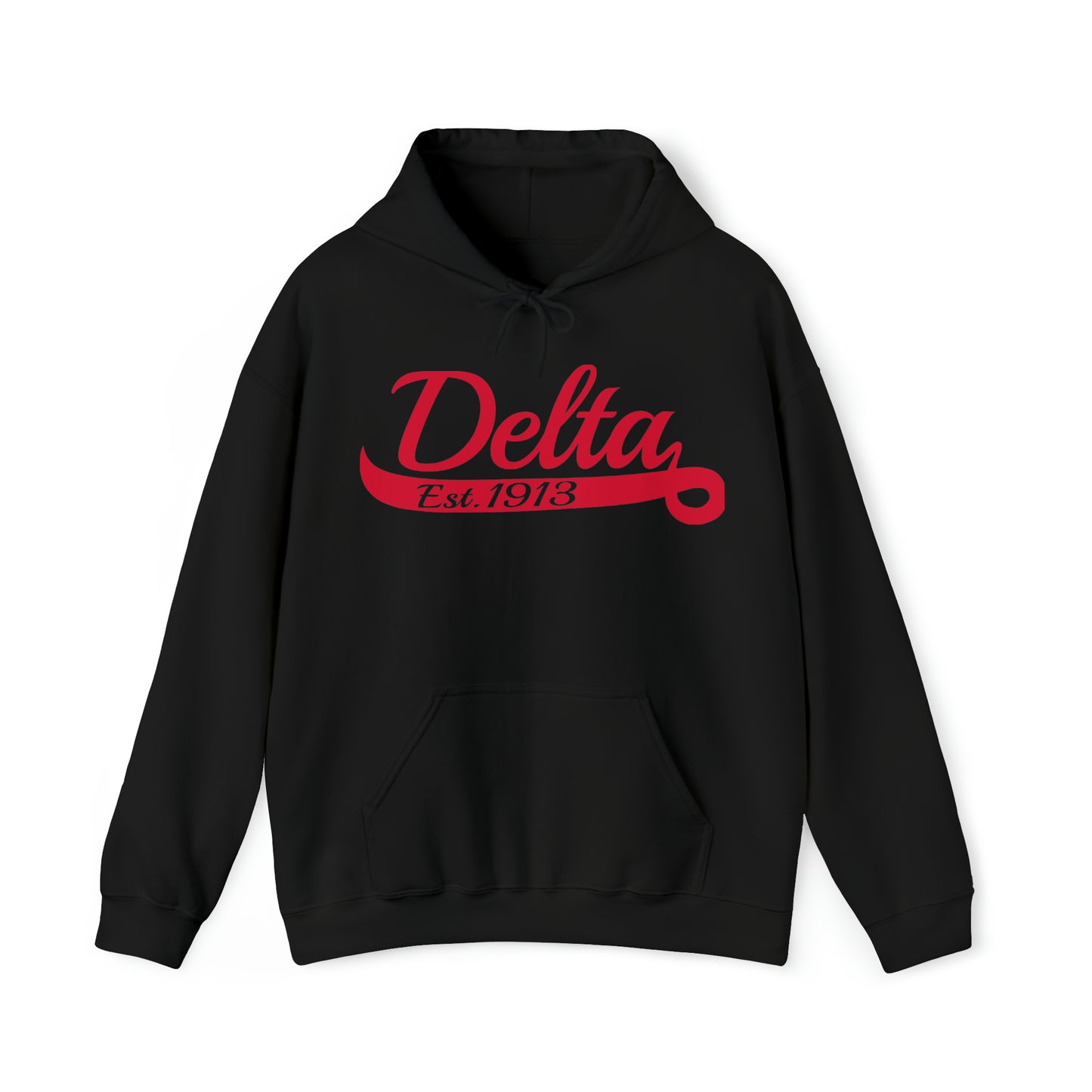 Delta Est.1913 Heavy Blend Hooded Sweatshirt Black Delta Sigma Theta