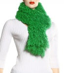 Luxurious Green Lamb Fur Scarf – Effortless Elegance