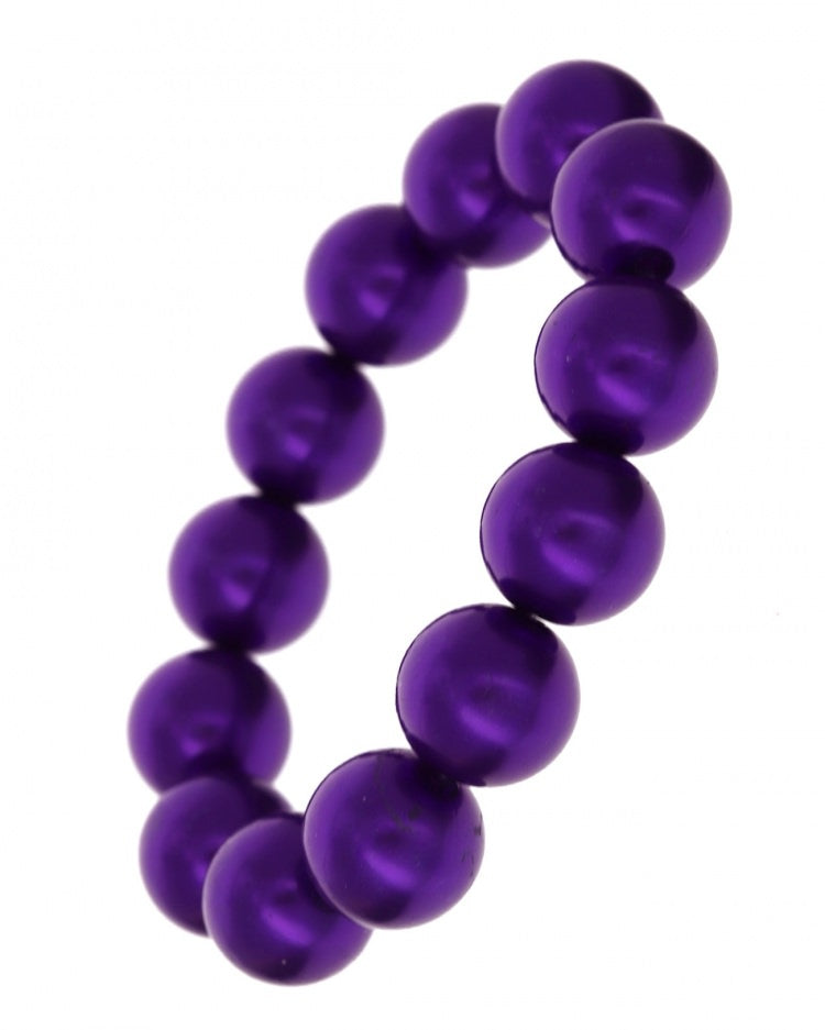 Purple Acrylic Bead Stretch Bracelet
