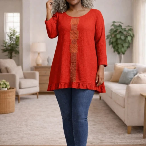 Textured Zip-Up Jacket with Contrast Sleeves