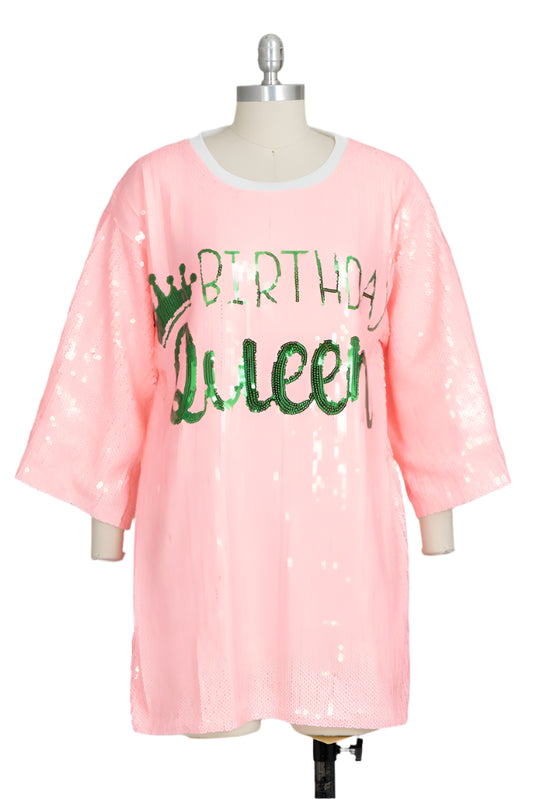 Pink and Green Sequin Top