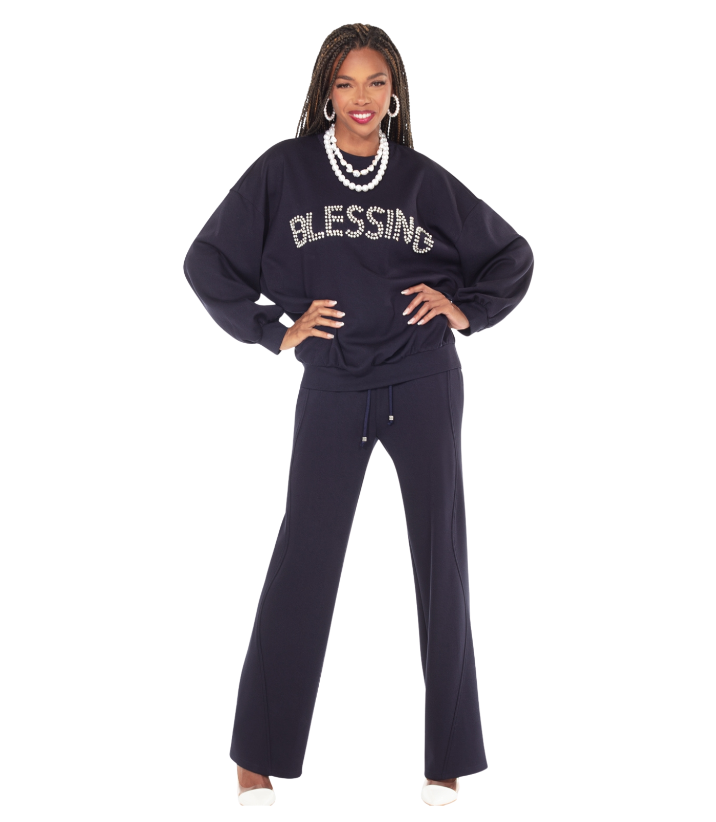 Black “Blessing” 2-Piece Pant Set