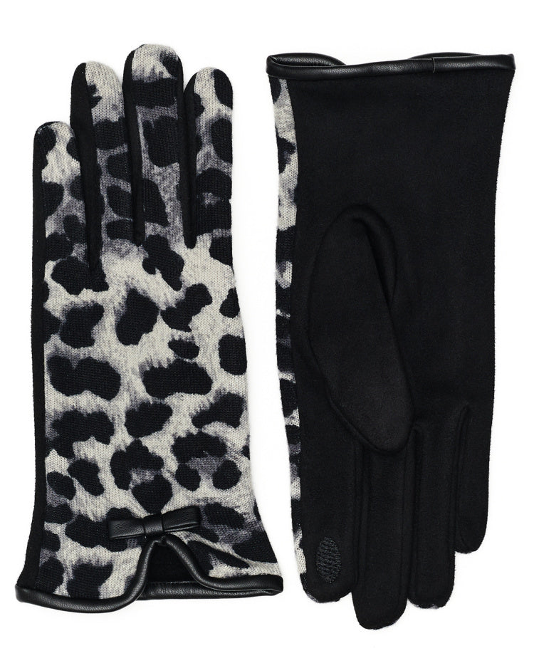 Black Leopard Touchscreen Winter Gloves