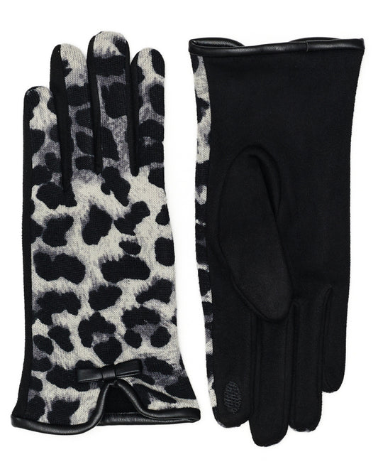 Black Leopard Touchscreen Winter Gloves
