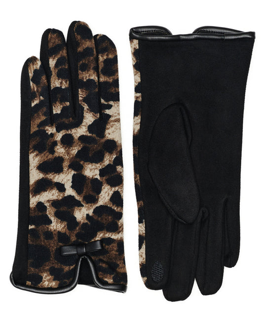 Brown Leopard Touchscreen Winter Gloves