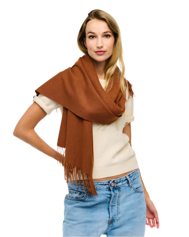 Copper Cashmere Blend Scarf – Luxuriously Soft & Stylish