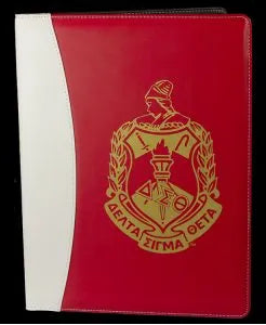 Red book with gold emblem on a white background