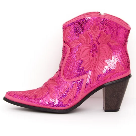 Pink Sequin Embroidered Bling Western Tall Boots with Zipper Closure 1908 AKA Alpha Kappa Alpha