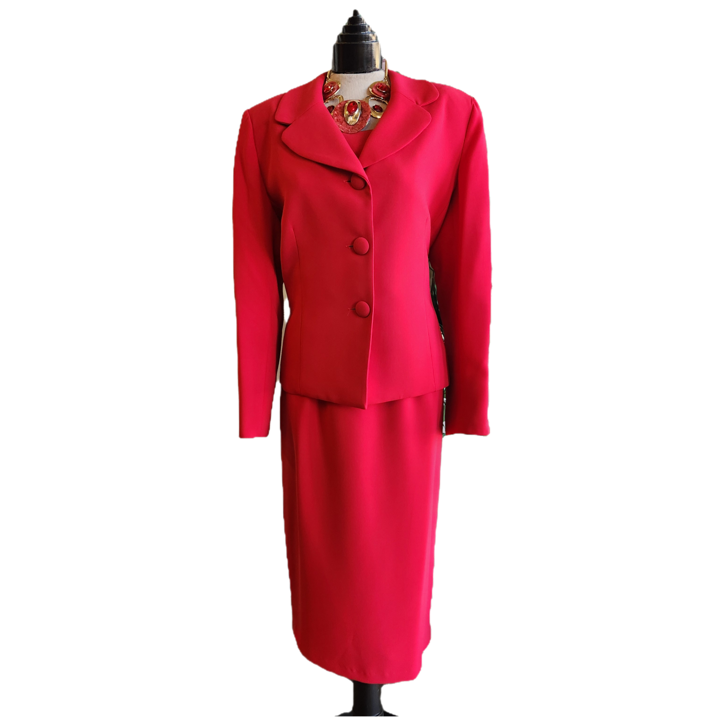 Red 3-Piece Lily & Taylor Skirt Suit – Elegant Church & Special Occasion Set