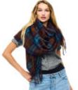 Purple, Taupe & Teal Plaid Soft Oblong Scarf