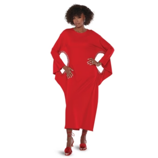 Radiant Red Cutout Sleeve Maxi Dress