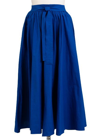 Royal Blue Maxi Skirt with a Head Wrap