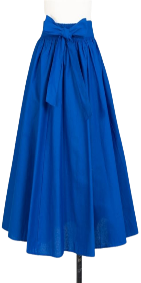 Royal Blue Midi Length Skirt with Pockets and Head Wrap