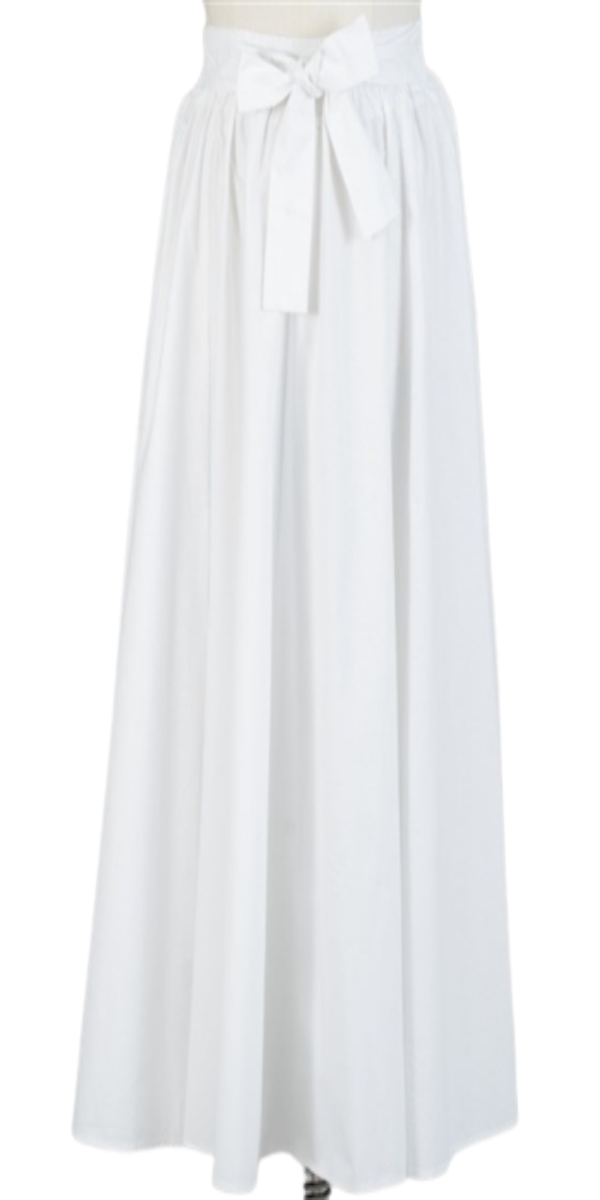 White Maxi Skirt with a Head Wrap