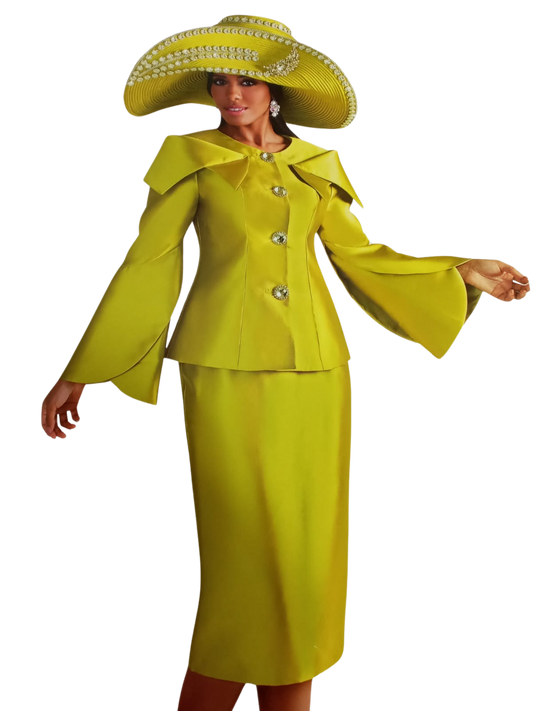 Green Ladies Two-Piece Skirt Suit