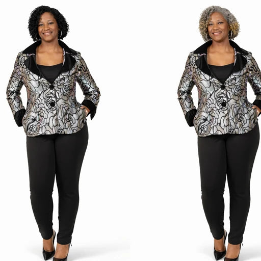 Textured Zip-Up Jacket with Contrast Sleeves