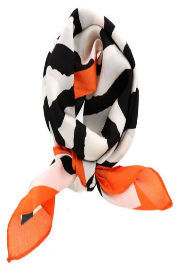 Zebra and Orange black Printed Bandana Scarf