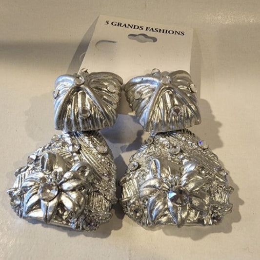 Silver Swarovski Crystal Clip-On Earrings