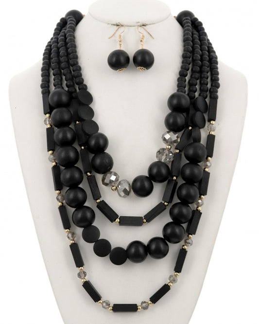 Black Necklace and Earring set