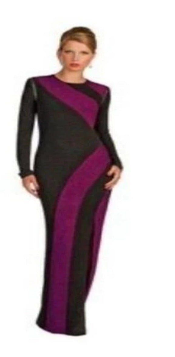 Black and Burgundy gown with zip off sleeve for summer wear