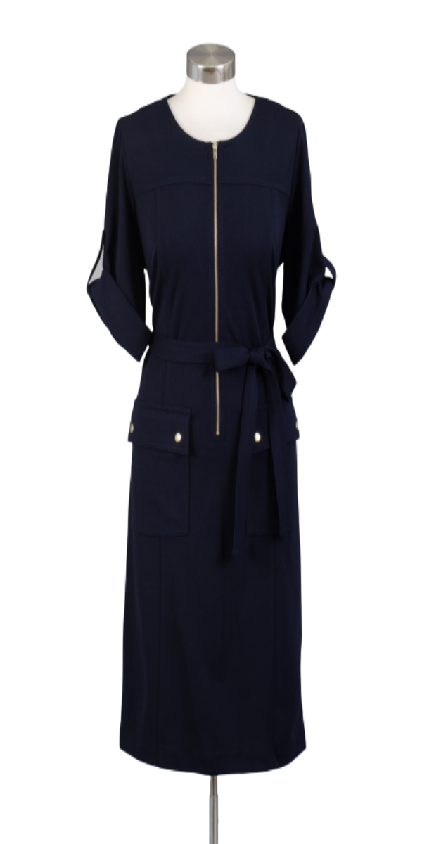 Navy short sleeve dress
