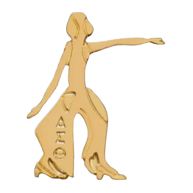 Delta Sigma Theta Gold Fortitude Lapel Pin 1-1/8 T x 1″