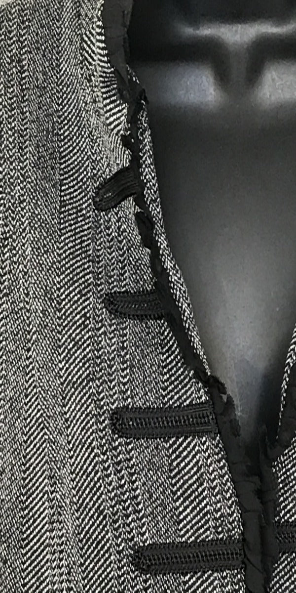 Black and White Italian High Collar Jacket