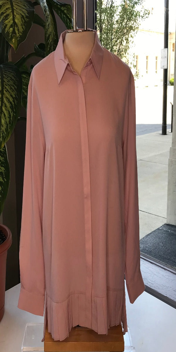 blush crepe blouse