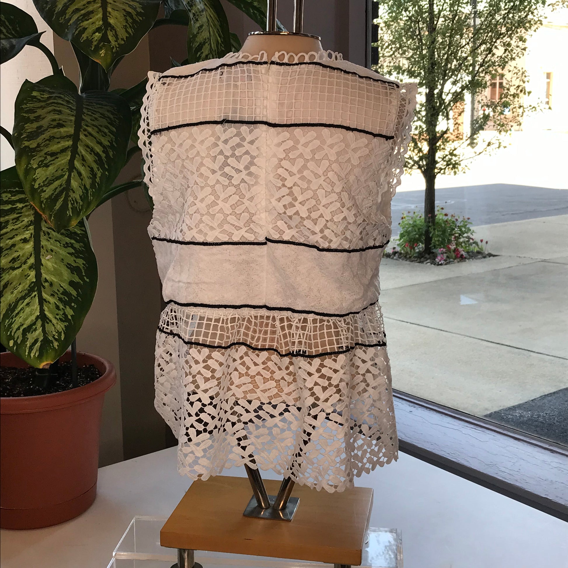White Sleeveless Crochet Top